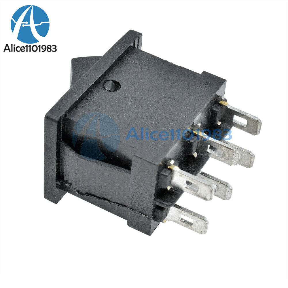 5PCS 6Pin DPDT ON-OFF-ON 3 Position Snap Boat Rocker Switch AC 6A/250V 10A/125V