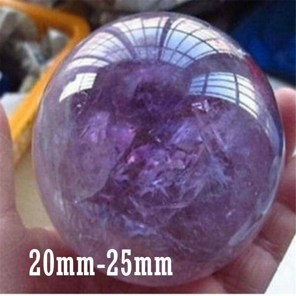 Natural Amethyst Quartz Sphere Crystal Pretty Ball Healing Purple Stone 20MM