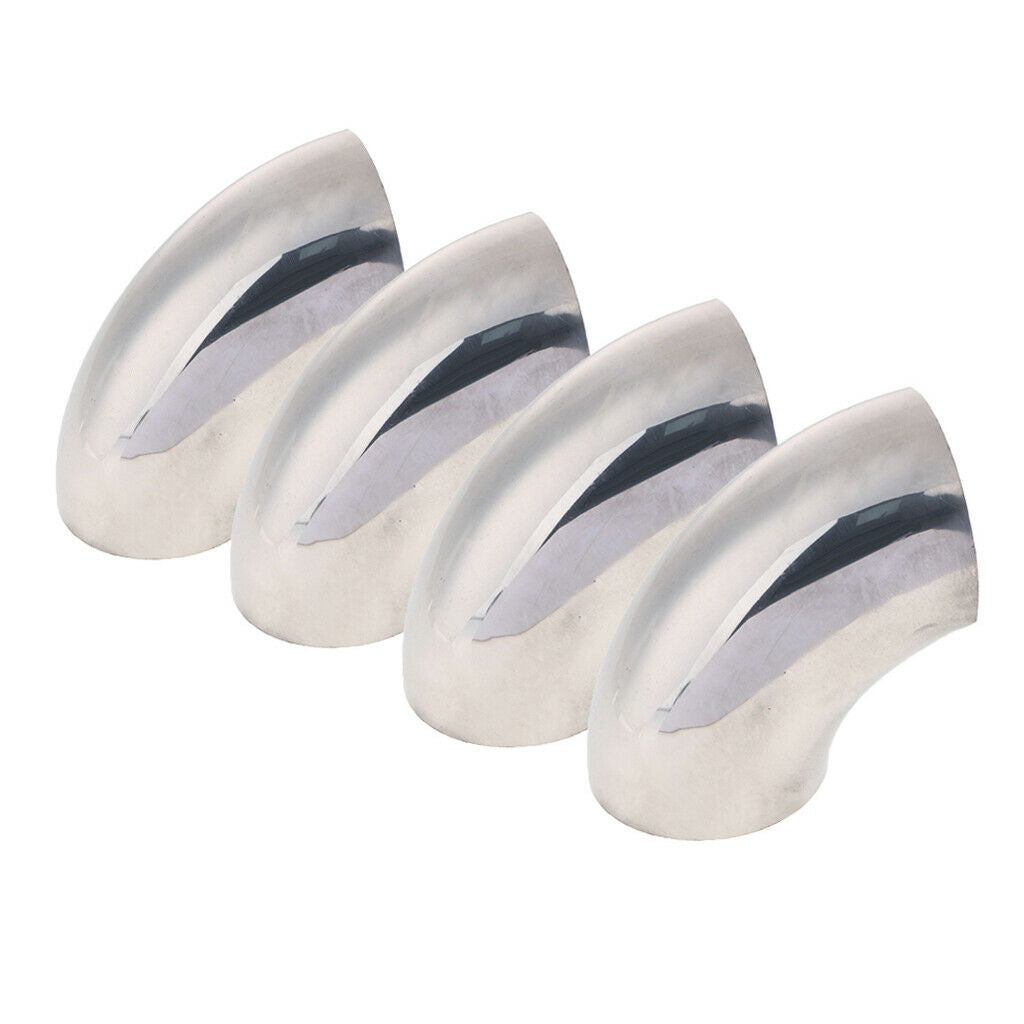 4Pcs Car Auto 201 Stainless Steel 2.5" 63mm 90 Deg Weld-On Exhaust Pipe Tube