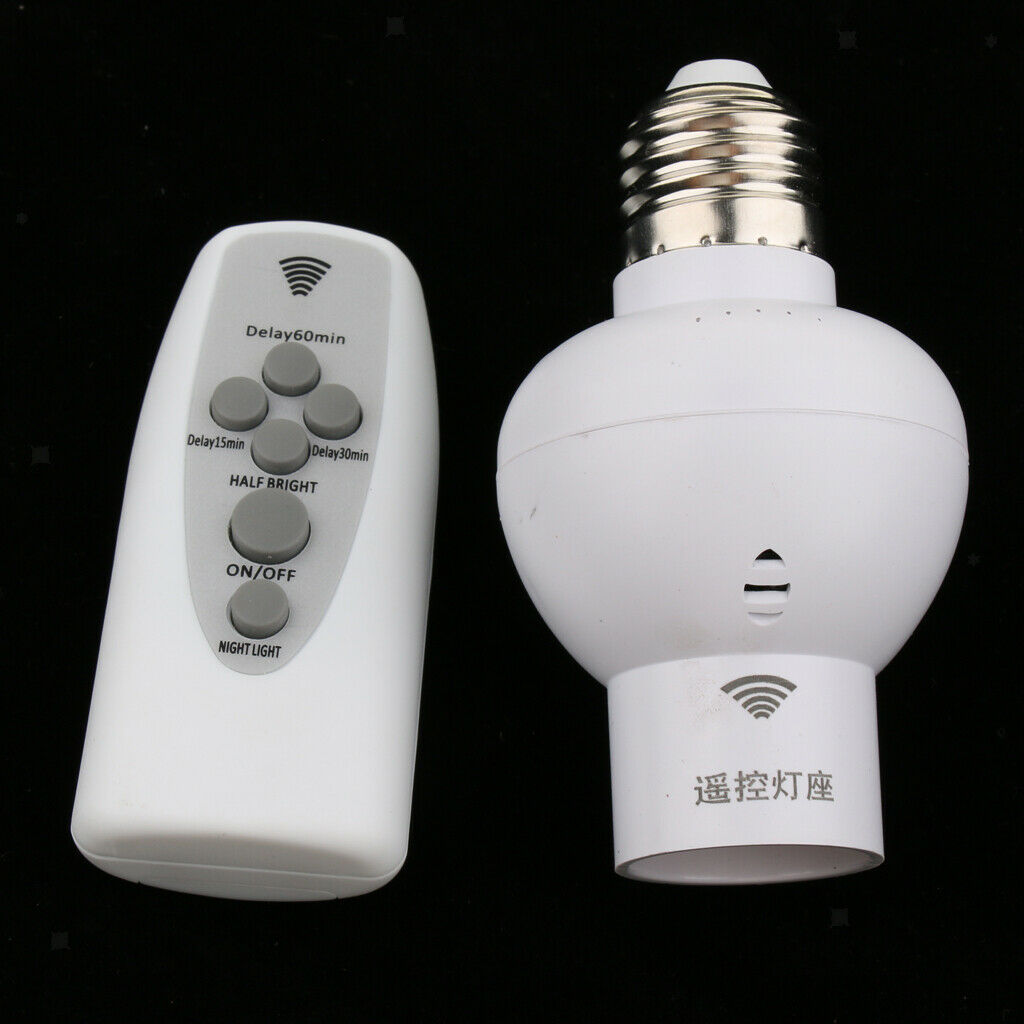 Plastic Ligth Bulb Socket Converter Wireless Lamp Holder Fitting 85-265V