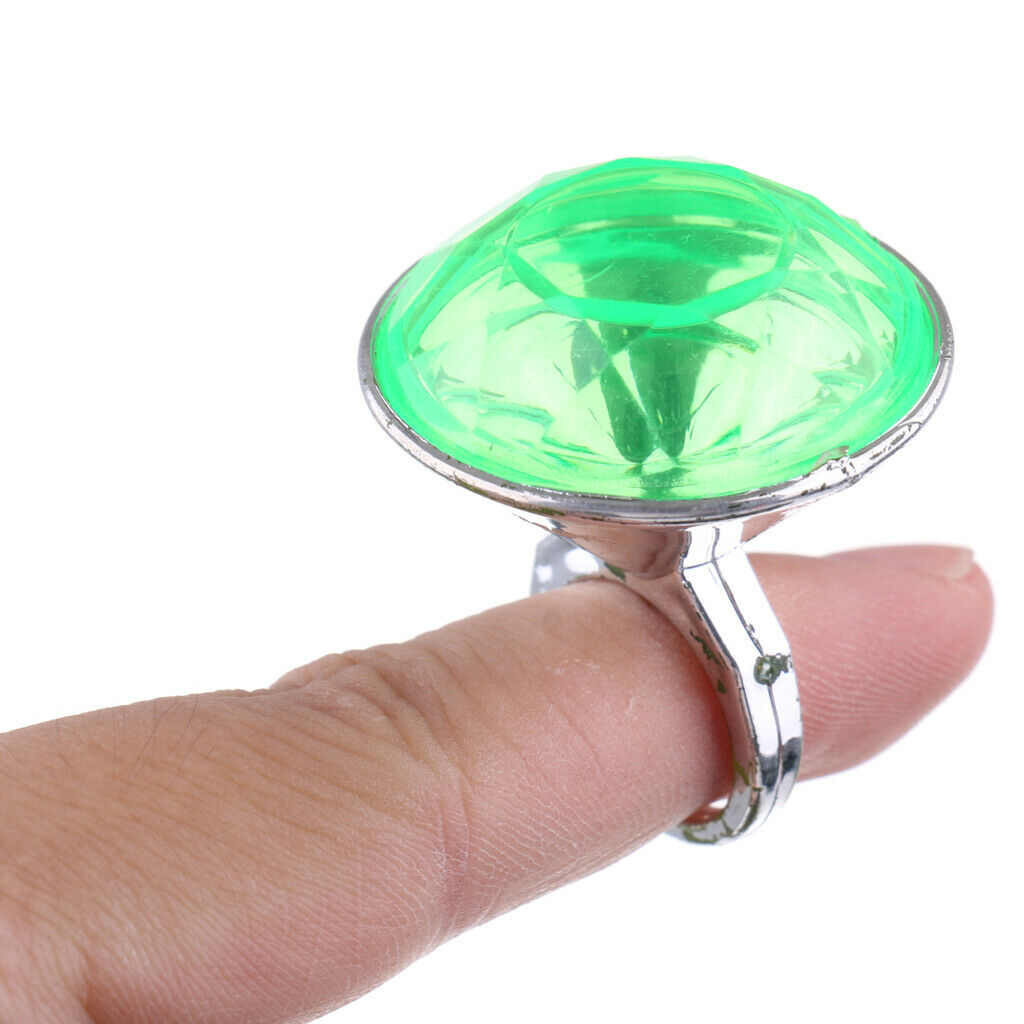 5 Pieces Colorful Plastic Diamond Rings Party Favor Toys For Kids Children