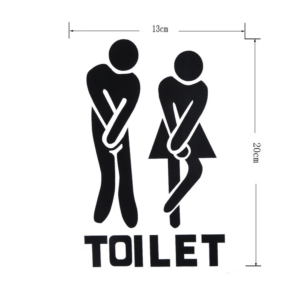 Removable Bathroom Door Wall Stickers Man Woman Toilet Sign Paste @
