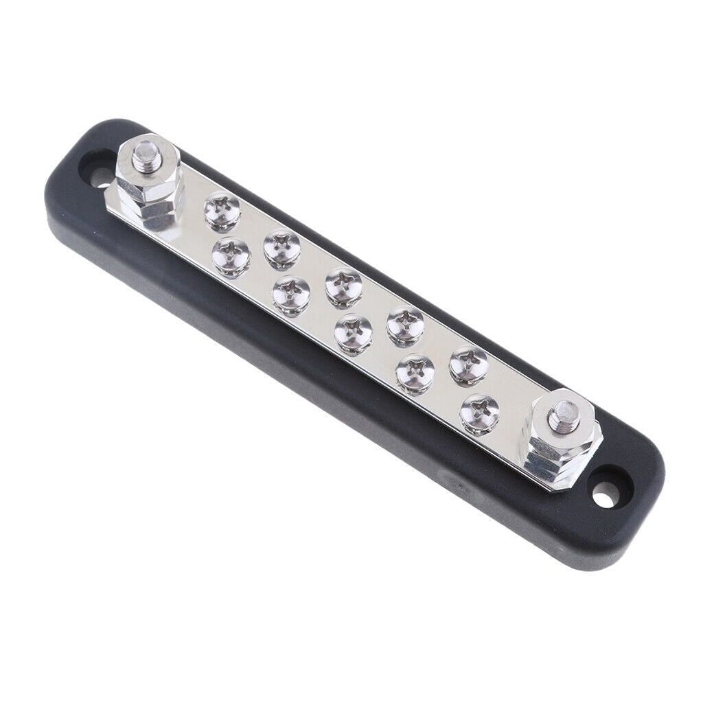 Stainless Steel Bus-Bar Electrical Terminal Junction 10P for Boat Marine RV