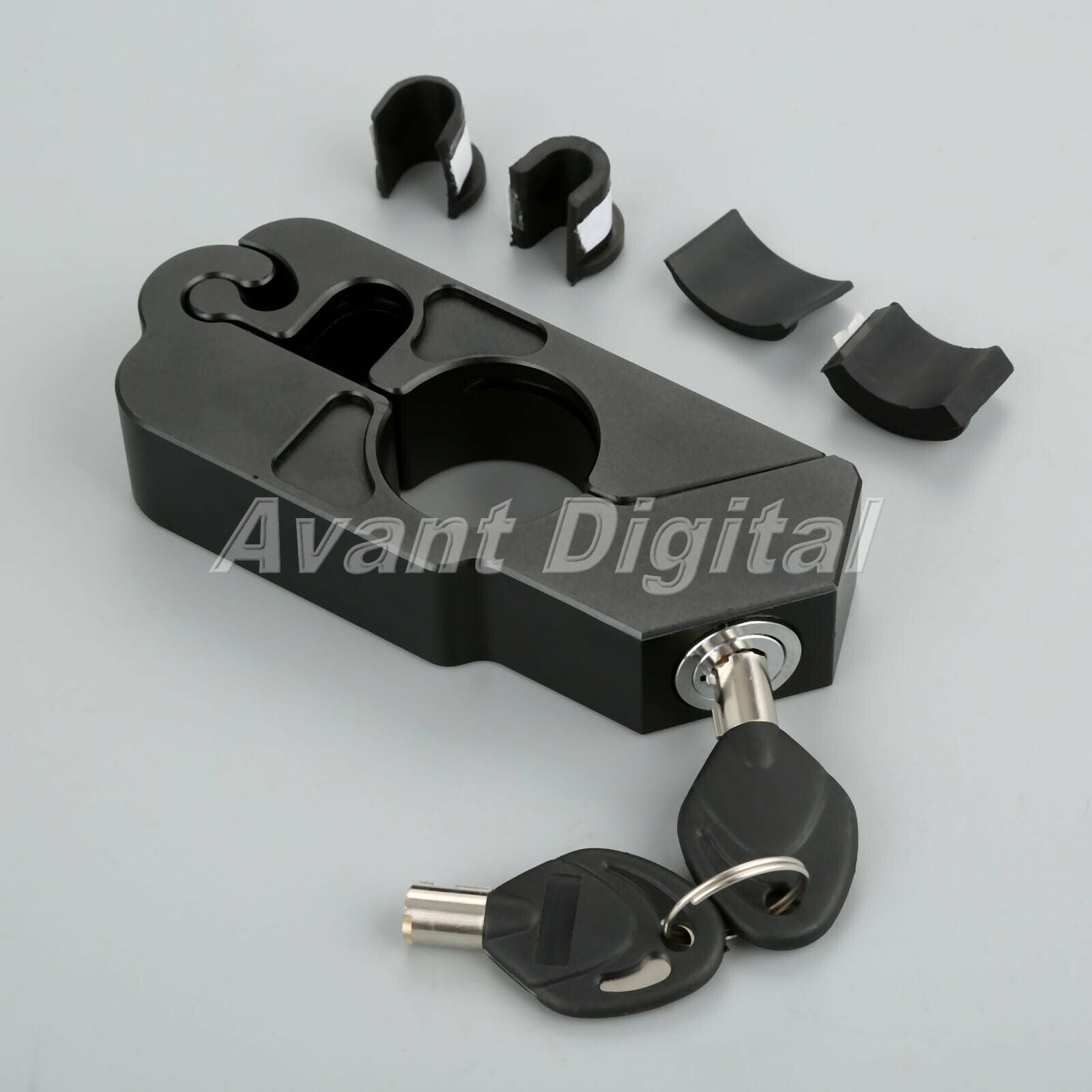 1X CNC Aluminum Motorcycle Handle Grip Brake Lever Anit Theft Security Caps-Lock
