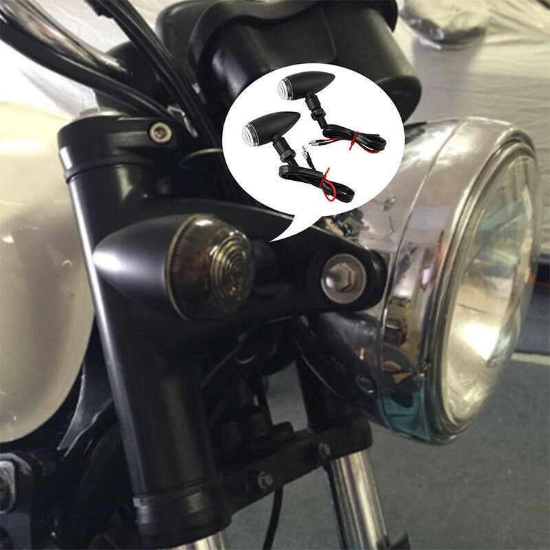 Motorcycle 12V LED 2 Wire Turn Signal Light Blinker Bullet Lamp Aluminum Alloy