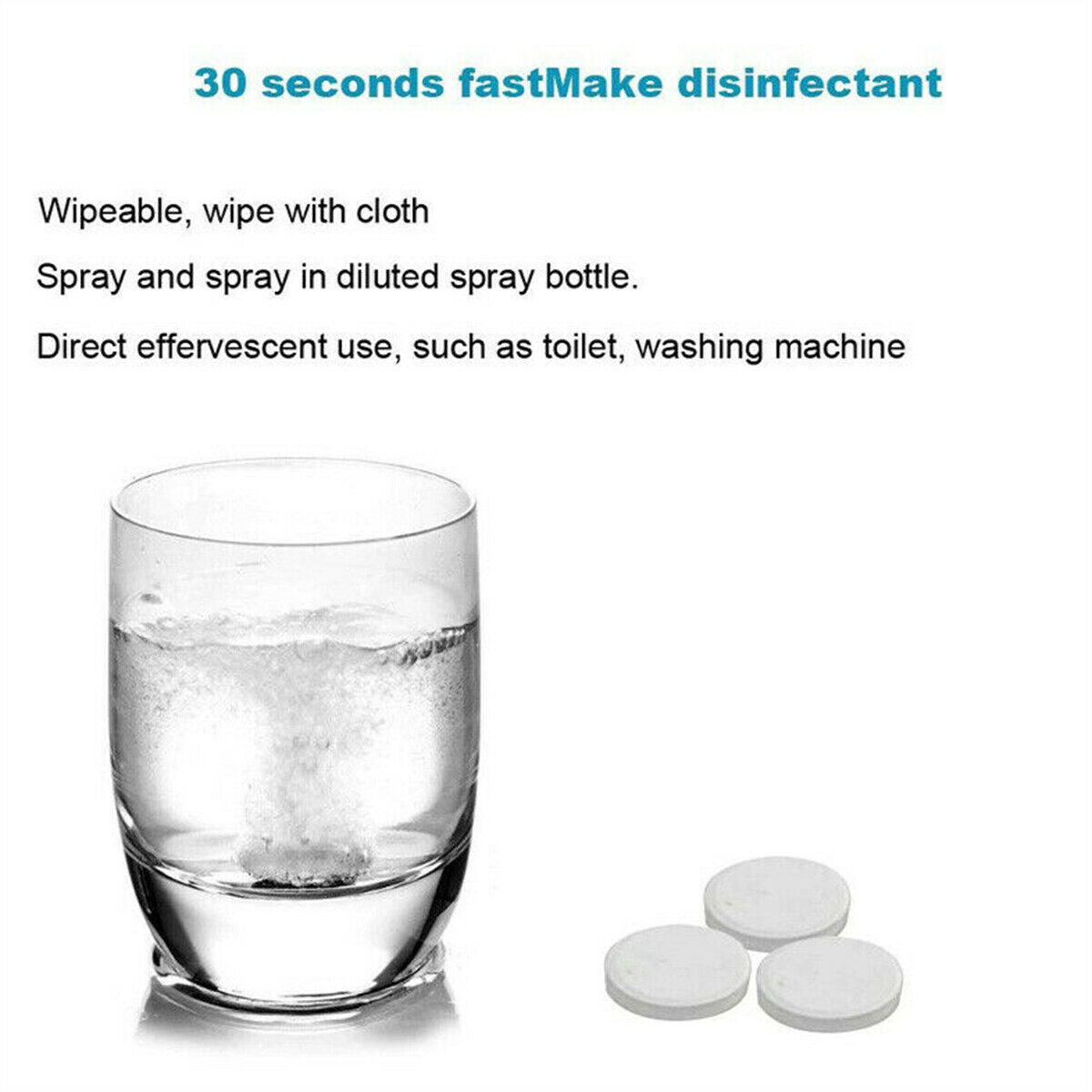 100pcs Chlorine Tablets For Swimming Pool Multifunction Instant Disinfection Tub