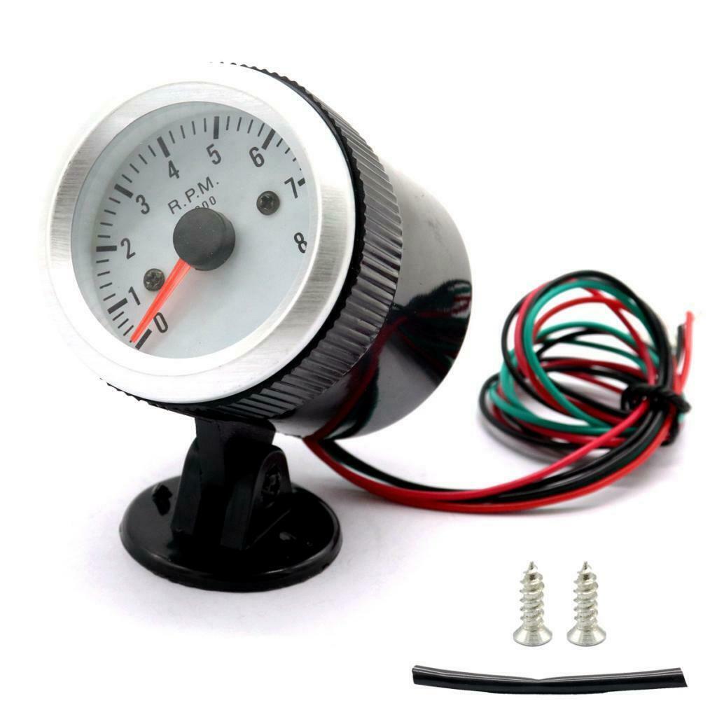 Tachometer With Stand Heat Shrink Tubing Blue LED Display For 12V Petrol Car