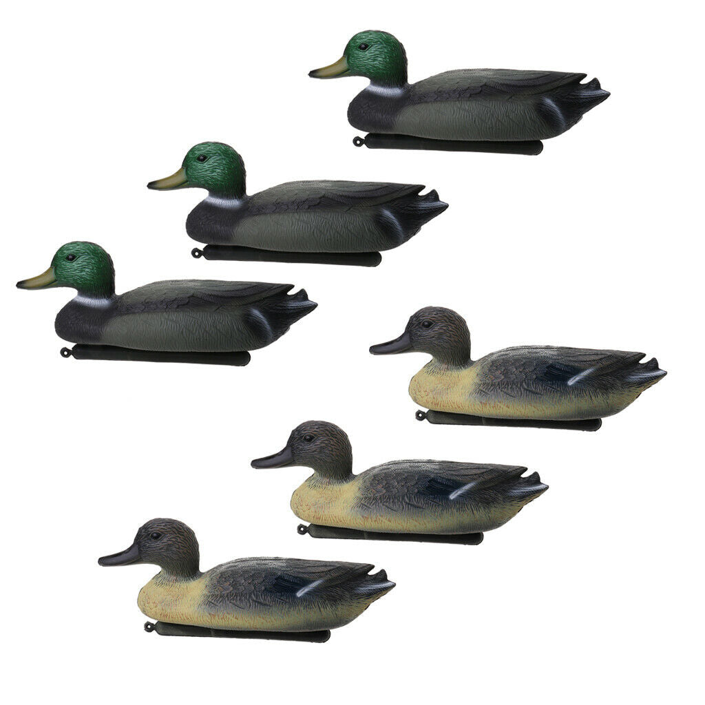 6pcs Floating Duck Decoy Hunting Male Duck Decoy Decoying Garden Farm Scarecrow