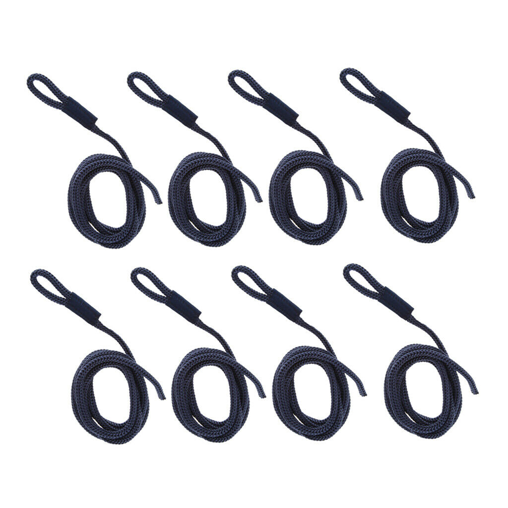 8 Lines Of Double Braided Nylon Shock Absorbers For Mooring Marine Boats (Dark