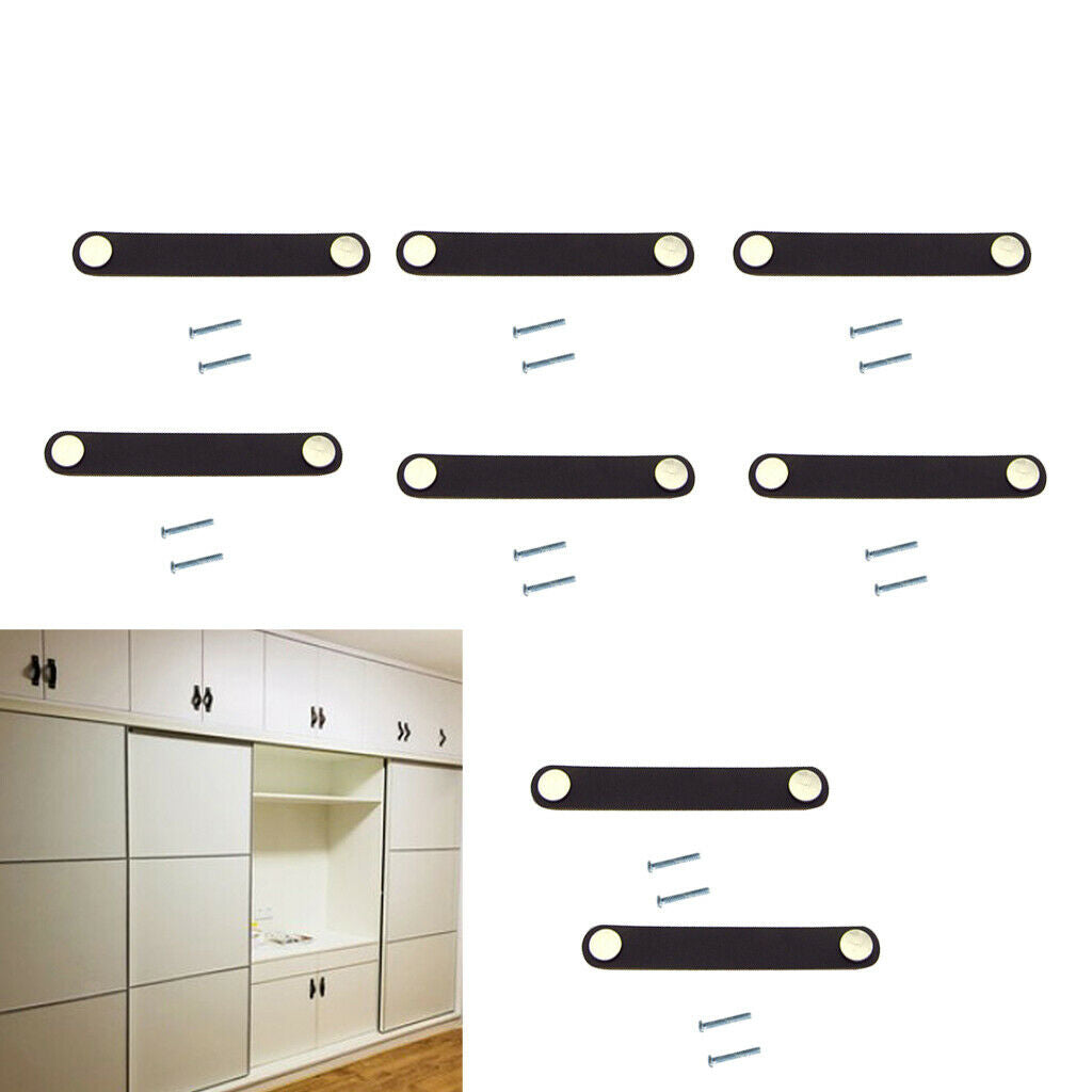 8x Handmade Leather Suitcase Handle Drawer Cabinet Leather Handle Pulls Knob