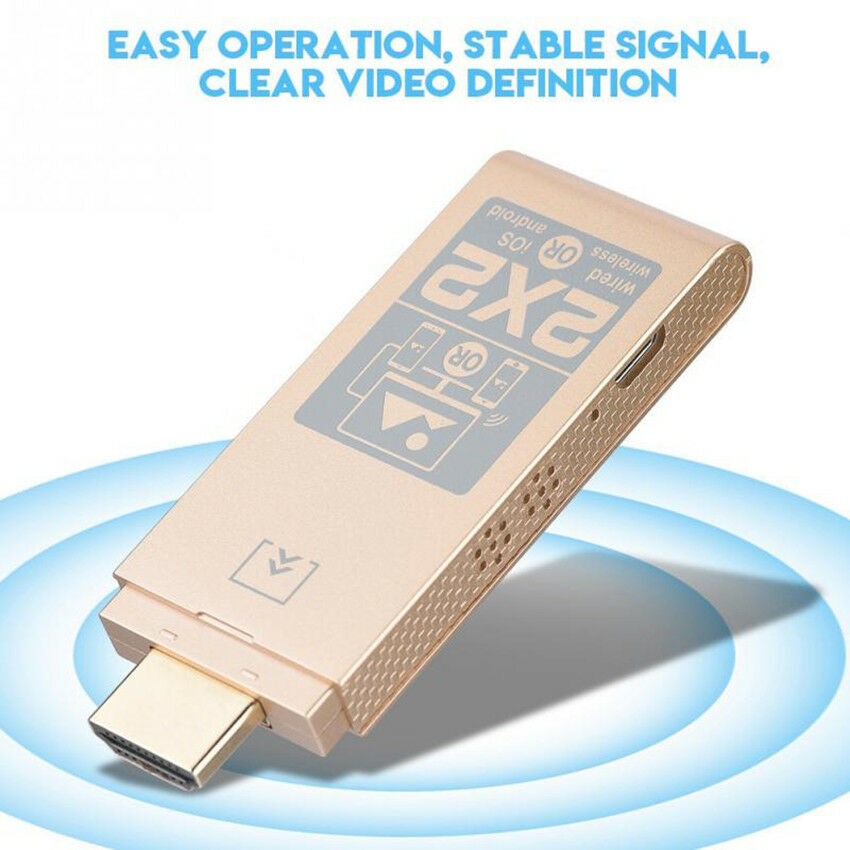 Wireless Wired WiFi Display Dongle 1080P HDMI TV Sync Airplay Miracast Receiver