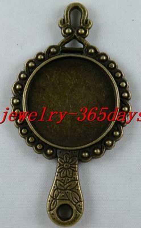 10pcs Bronze Color Double Round Frame Charms 70x38x4.5mm 8372