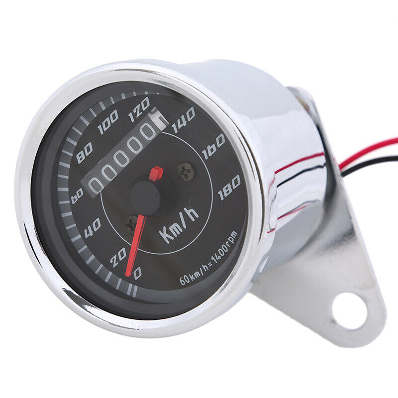 12V Aluminum Plating LED Speedometer Odometer Set Gauge Universal Motorcycle