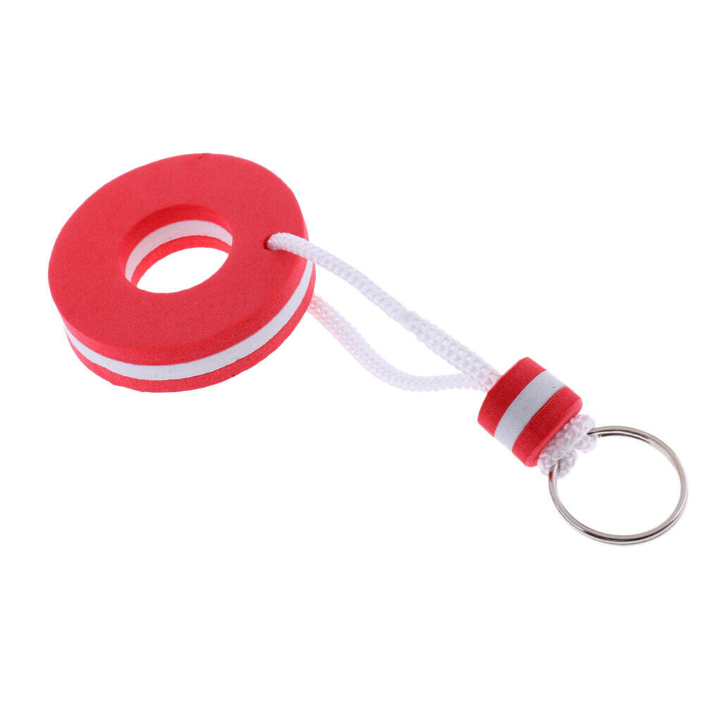 Floating Foam Keychain Fishing Boat Buoy Key Float Key Ring Holder- Red Buoy