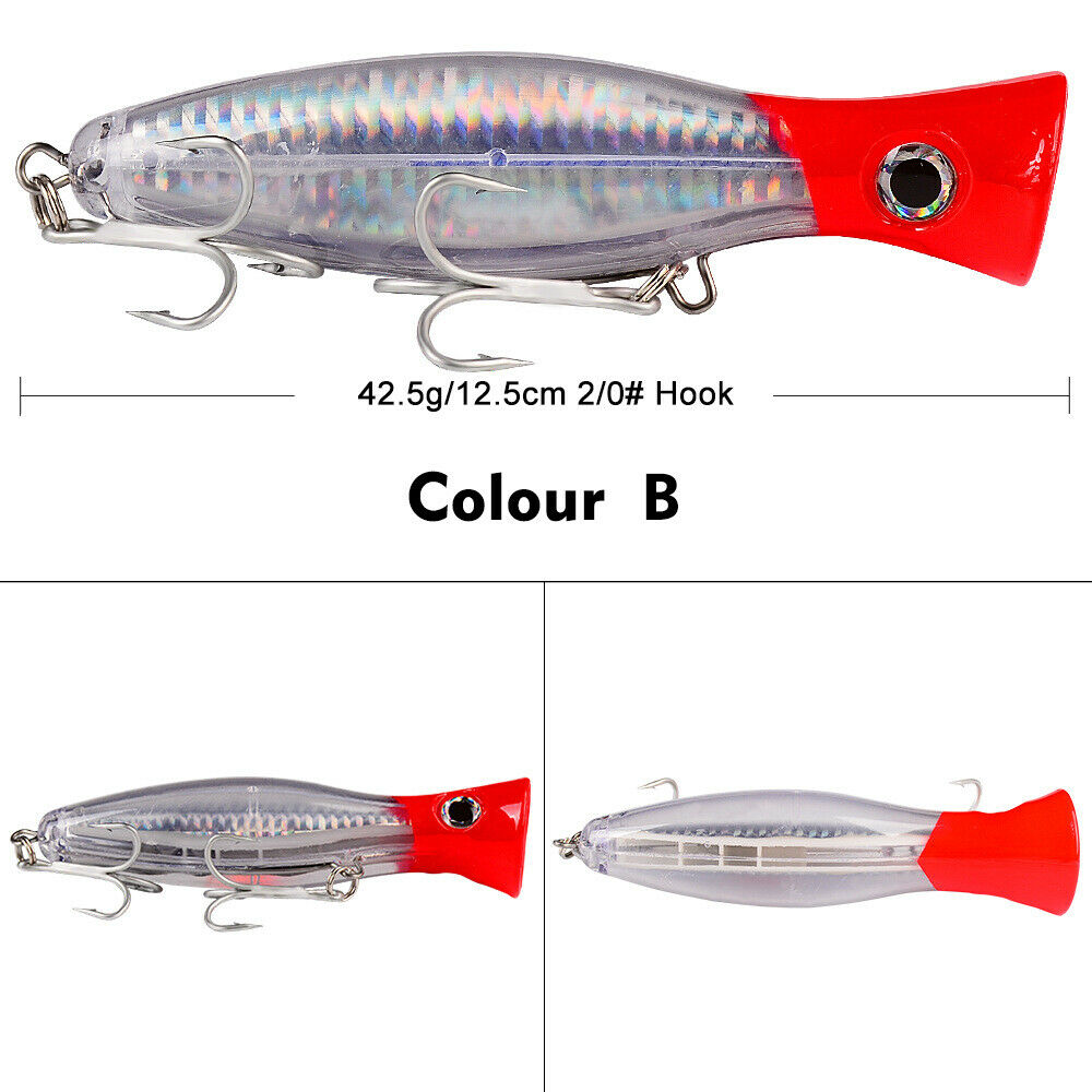 6pcs Popper Fishing Lures Baits Trolling Bluefish Big Game Tuna Sea Fly Lures s