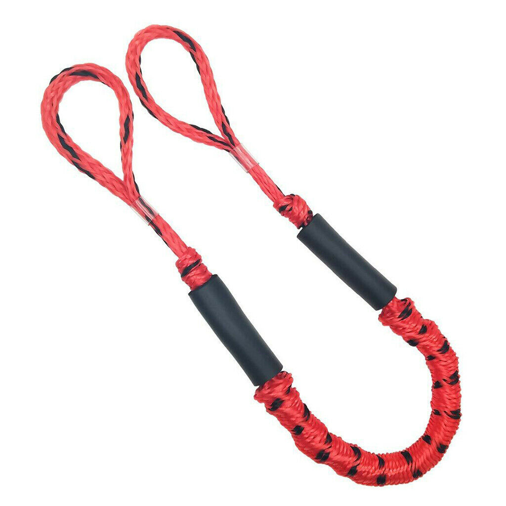 2pcs Marine Boat Bungee Dock Line Anchor / Mooring Rope 4ft Red