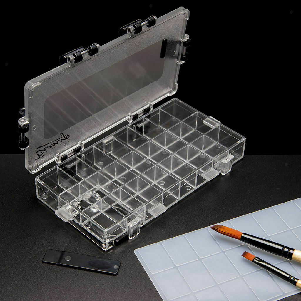 2X Paints Palette Box - 24 Wells Sealed Paint Containter for Watercolor Acrylic