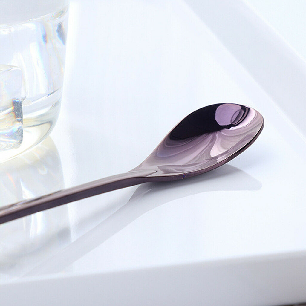 2Pcs Stainless Steel Long Handle Tea for Sundae Coffee w/ Smooth Surface