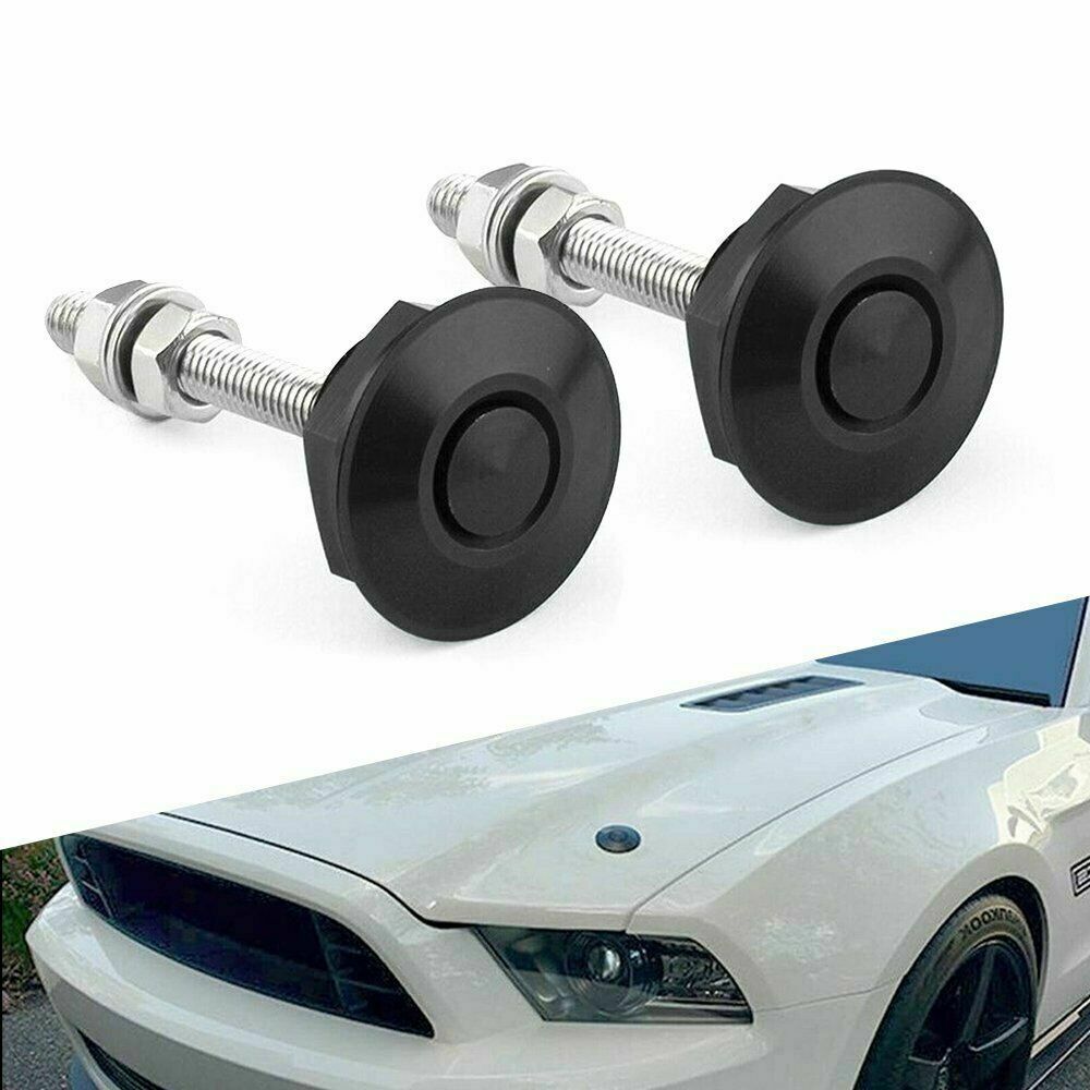 Auto Car Push Button Quick Release Hood Bonnet Pins Lock Clip Bumper Latch Kit