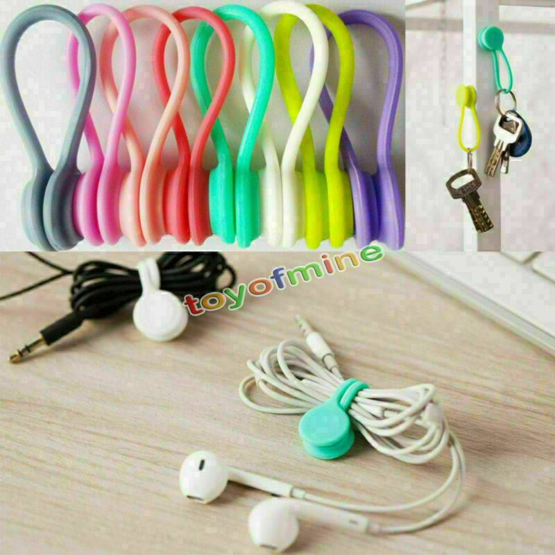 9Pcs Multifunction Magnet Earphone Cord Winder Cable Holder Organizer Clip Hubs