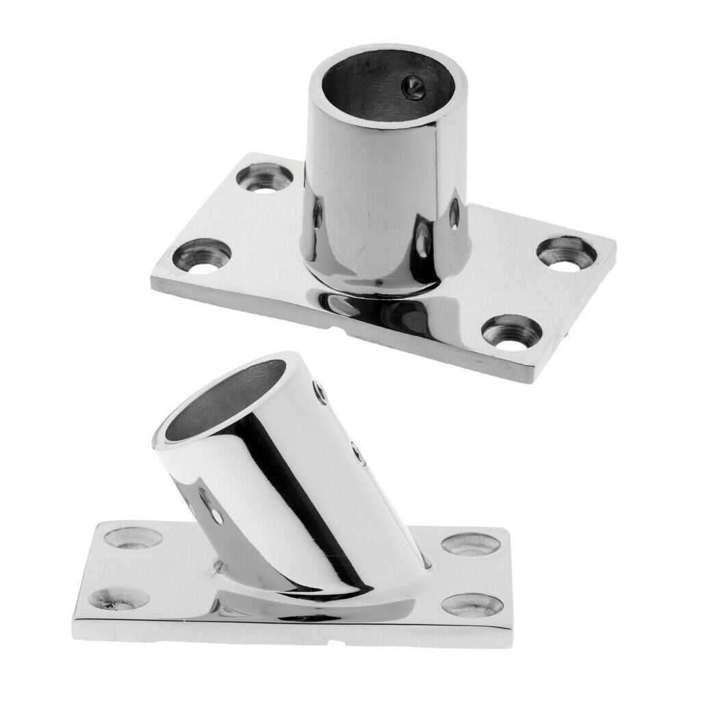 2x Heavy Duty 316 Stainless Steel Marine Boat Deck Handrail Square Base 7/8