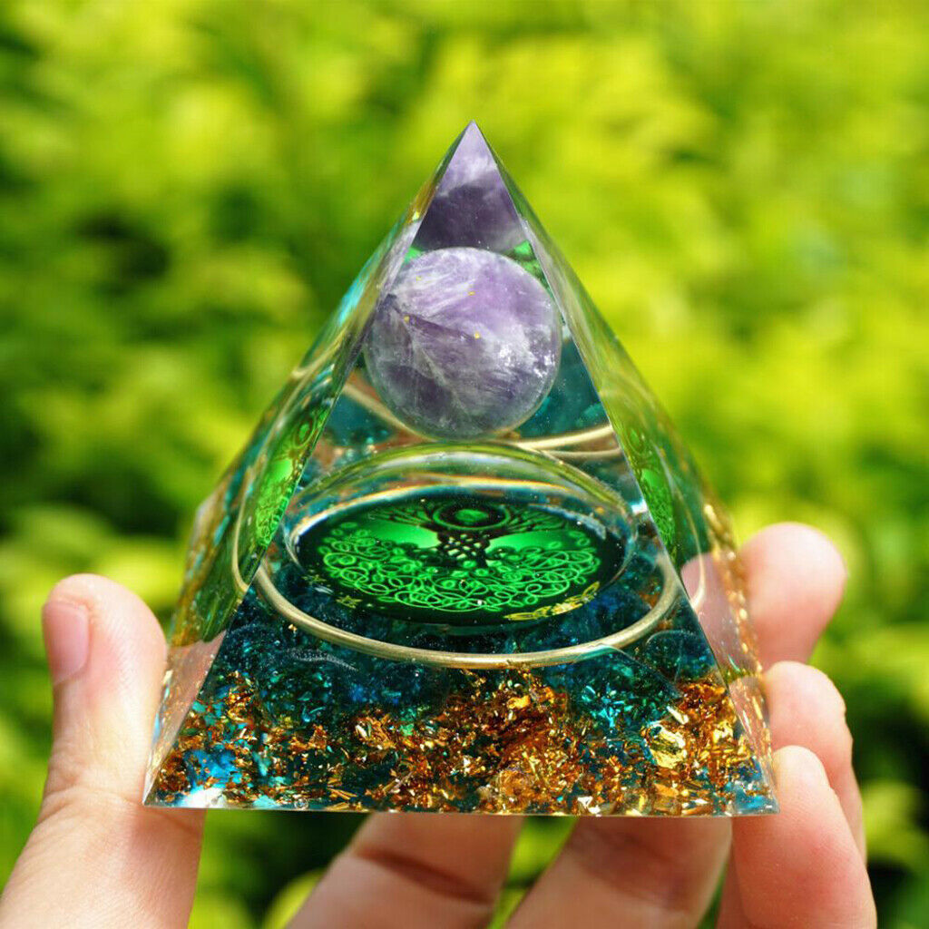 Crystal Pyramid Quartz Reiki Balancing Yoga Energy Generator Emf Protection
