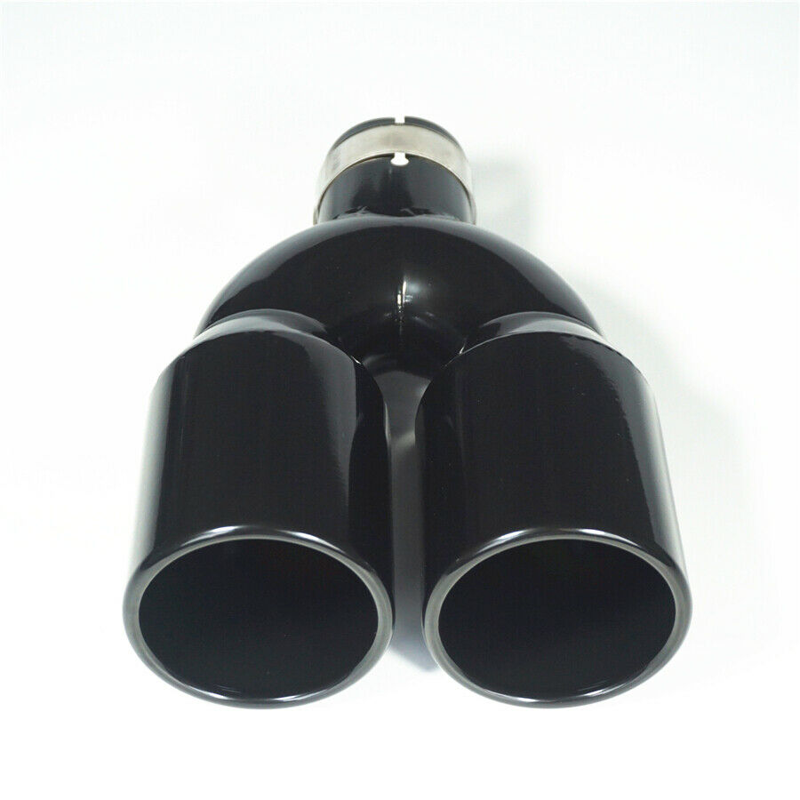 2.5" Inlet 3.5" Car SUV Exhaust Pipe Tail Dual Muffler Tip Gloss Black 1PCS UK