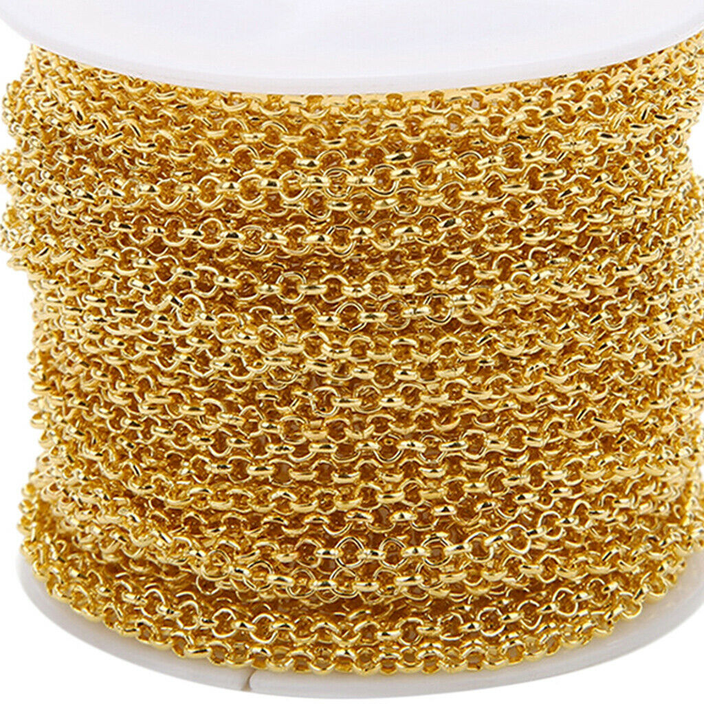 10yds Golden Metal Tail Chain Connectors Charms Anklet Jewelry Findings