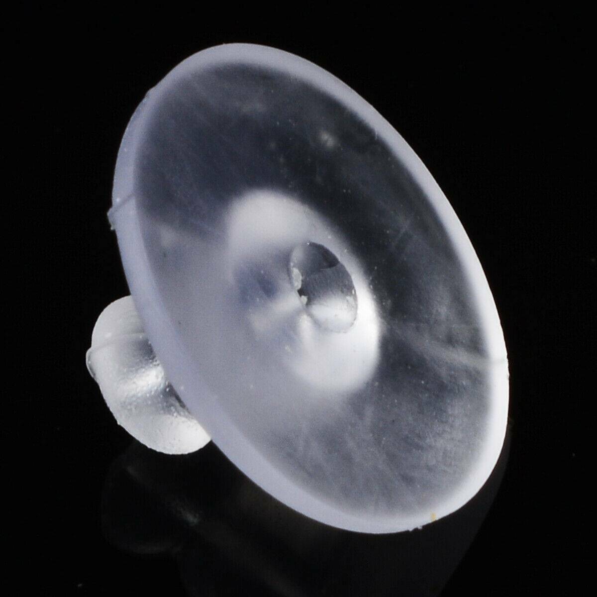 100PCS/Set Clear Stud Ear Plugging Round Blocked Earring Backs Soft Stoppers