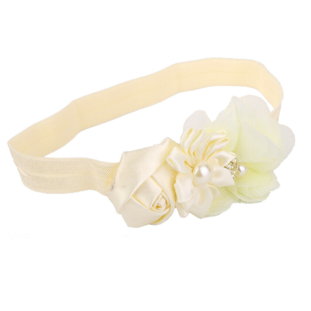 2 Pieces Baby Girls Flower Headband Elastic Headwear Hair Photography
