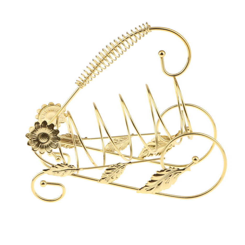Iron Wire Wine Bottle Holder Rack Bar Desktop Display Stand Bracket Golden