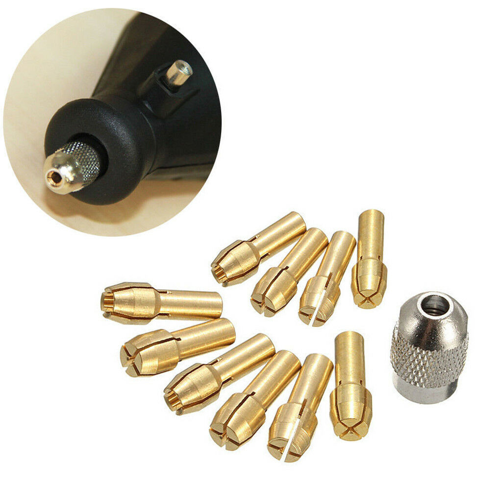 10pcs Durable 0.5-3.2mm Drill Chucks Collet Bits 4.8mm Shank Power Tool