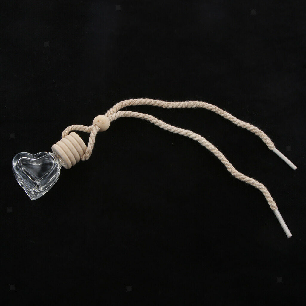 Heart Charm Glass Car Hanging Perfume Bottle Car Air Freshener Car Decor