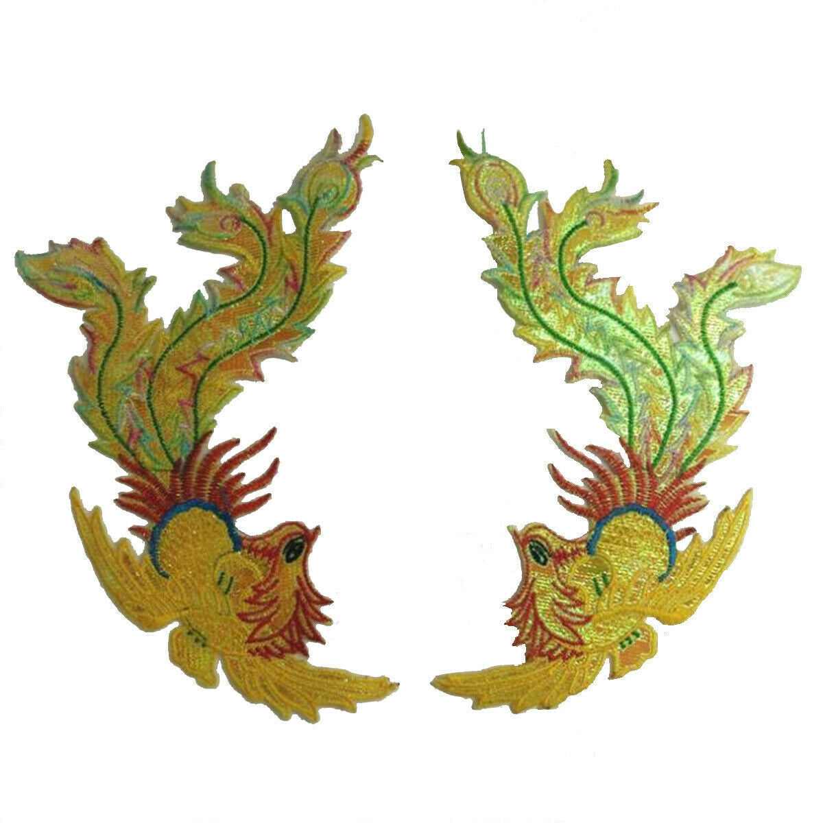 1 Pair Phoenix Embroidery Cloth Paste Dance Clothing Accessories Adhesive Patch