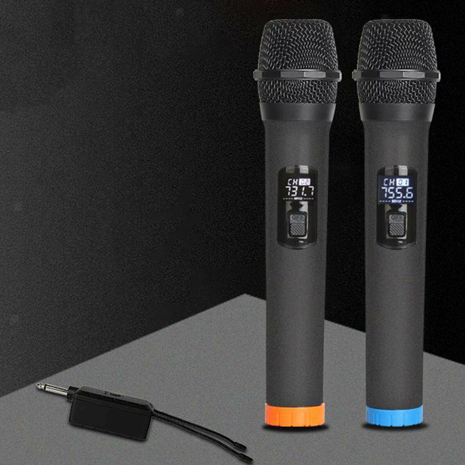 Dual VHF Handheld Wireless Microphone System, Professional Cordless Mic System