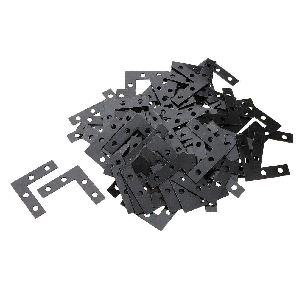 100 pieces flat corner brace 90 degree L shape right-angled joint bracket