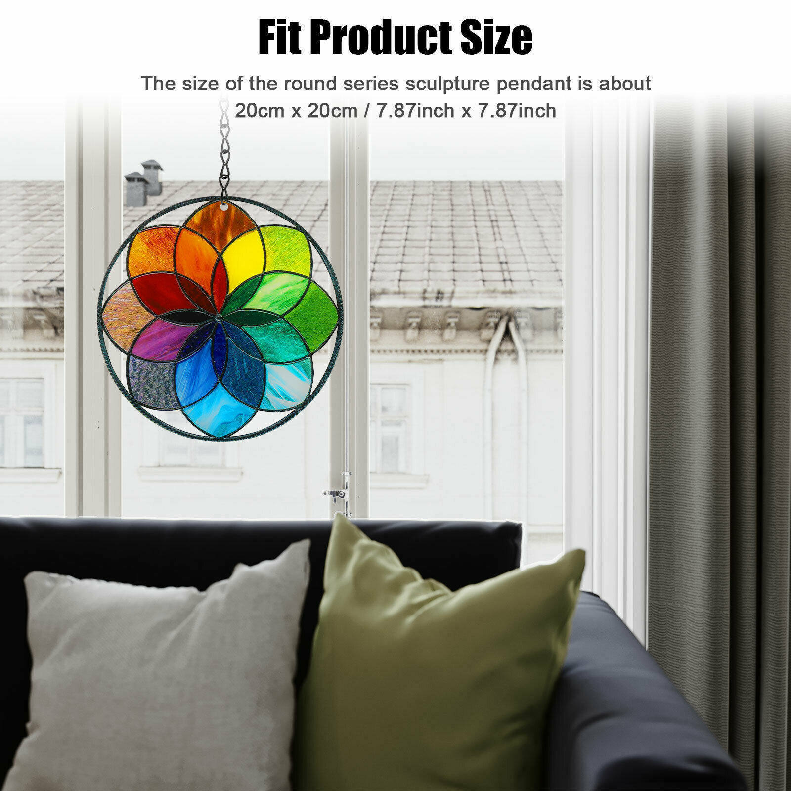 Stained Acrylic Rainbow Window Panel Hanging Suncatcher Wall Pendant Decoration