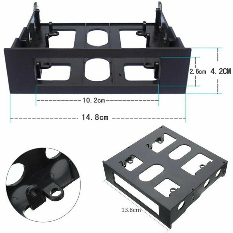Black 3.5" to 5.25" Drive Bay Computer PC Case Adapter Mounting Brac OZBD