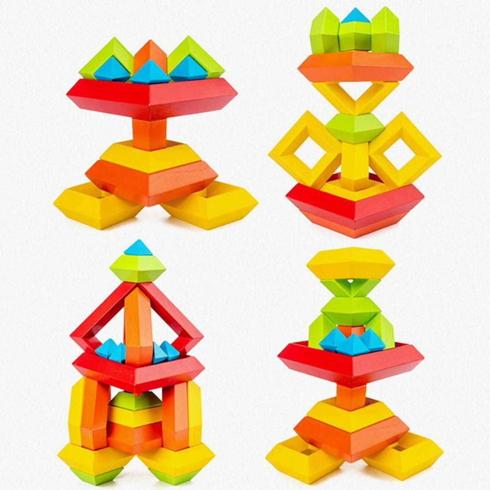 Creative Wooden Wisdom Rainbow Block Construction Toys for Kids Build Owl