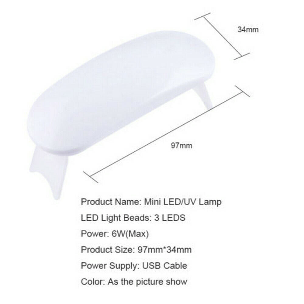 Nails Lamp LED Light Portable Mini UV LED Lamp Nail Dryer for Gel Nail Tools UK-