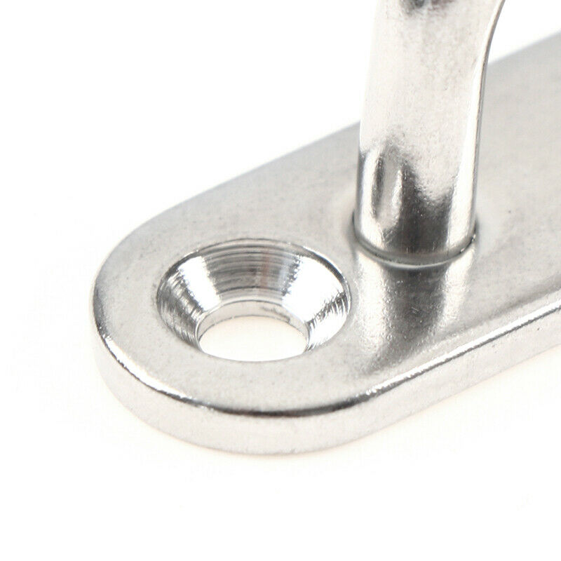 4 Pcs Stainless Steel Oblong Pad Eye Plate Staple Ring Hook Loop U-Shap.l8
