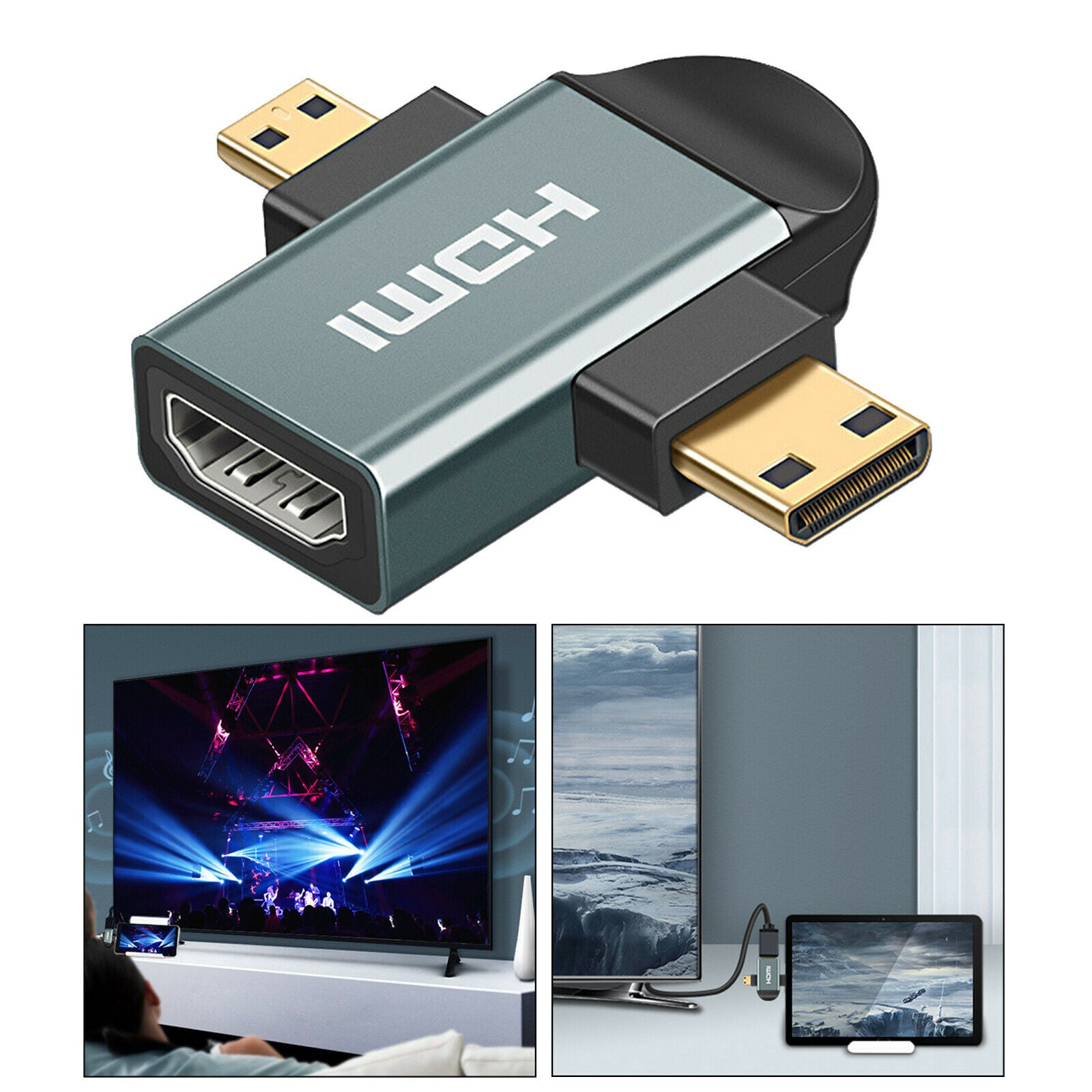 Micro / Mini HDMI Male to Female HDMI Adapter Connector Camcorder Converter
