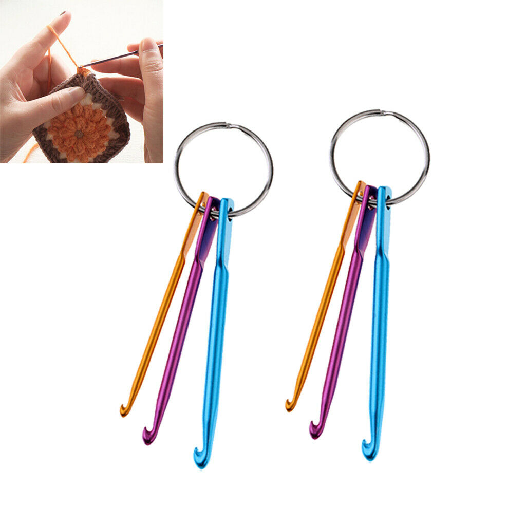 2 Sets of Aluminium Crochet Hooks Coloured Crochet Hooks Needles with a Metal