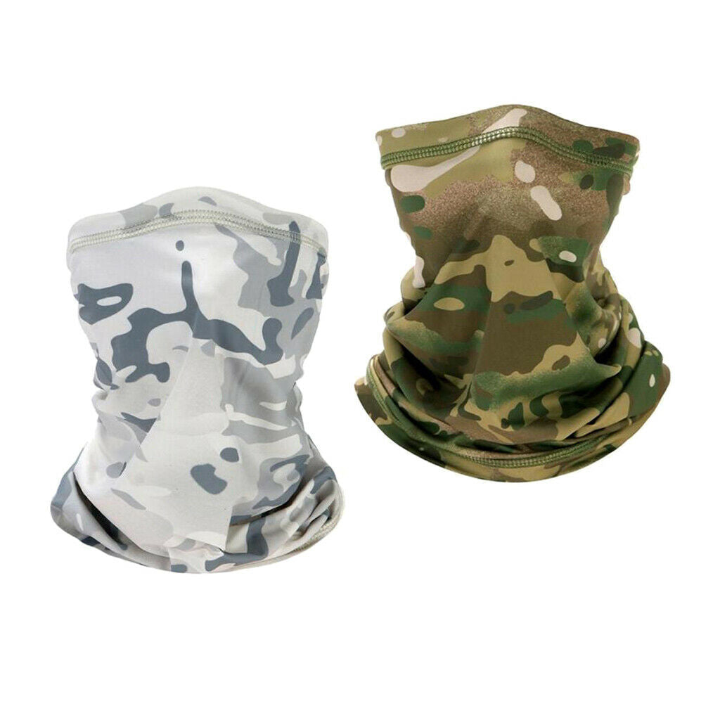 2Pcs Mens Silky Outdoor Sports Balaclava Headscarf Cycling Ski Anti-UV