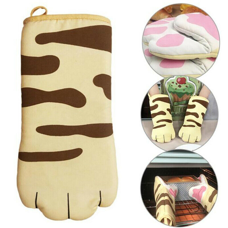 1Pc Orange Cat Claw Anti-Scald Cotton Glove For Microwave Oven And Baking.l8
