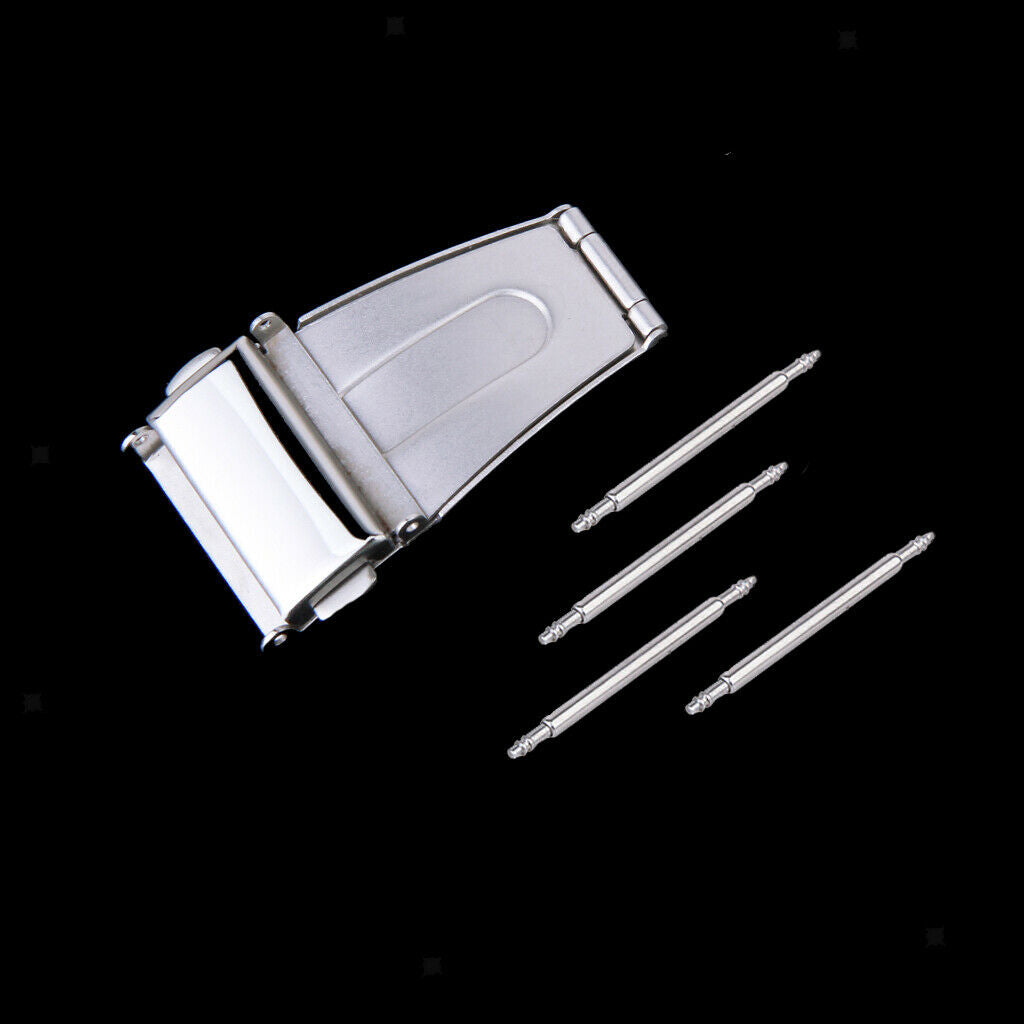 20mm Stainless Steel Double Deployment Clasp Buckle For Watch Band Strap