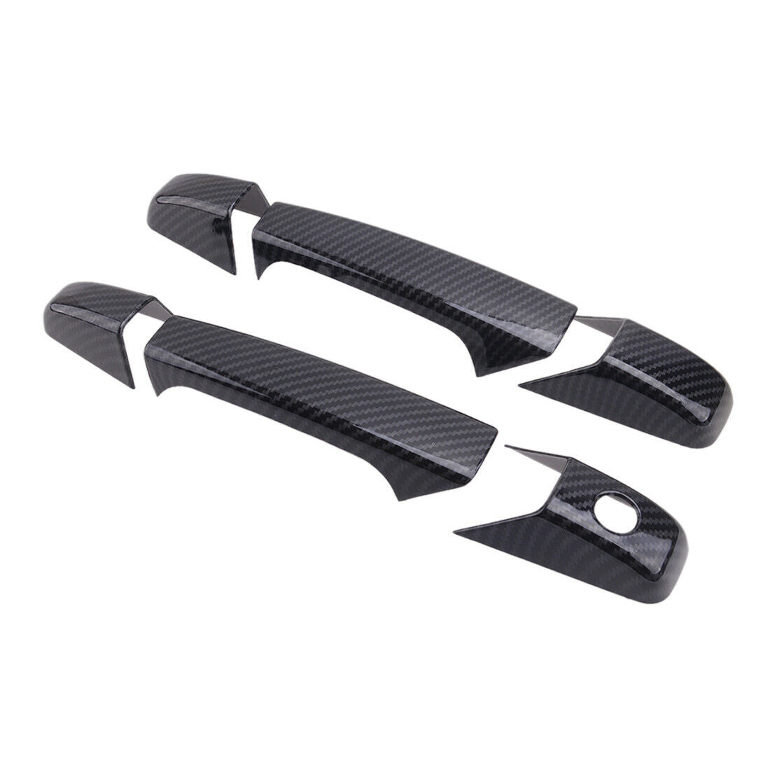 Carbon Fiber Texture Exterior Door Handle Trim Fit for Chevrolet Tahoe Suburban