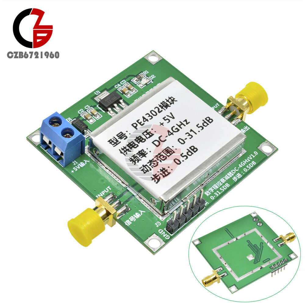 PE4302 Digital RF Step Attenuator Module High Linearity 4GHz 0.5dB RF DSA
