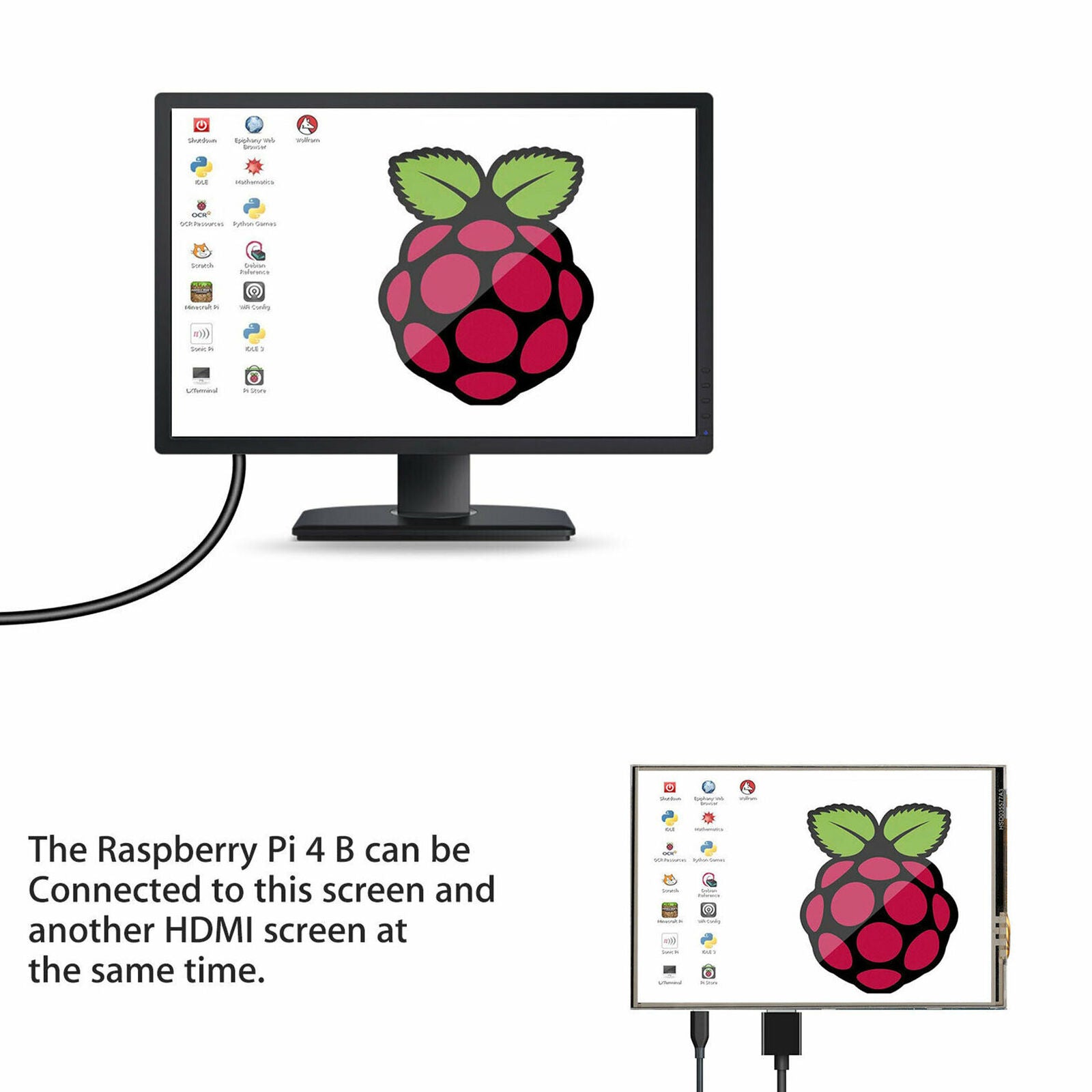 3.5" Inch Touch Screen Monitor LCD Display 480x320 For Raspberry Pi 4+ Case+ Pen