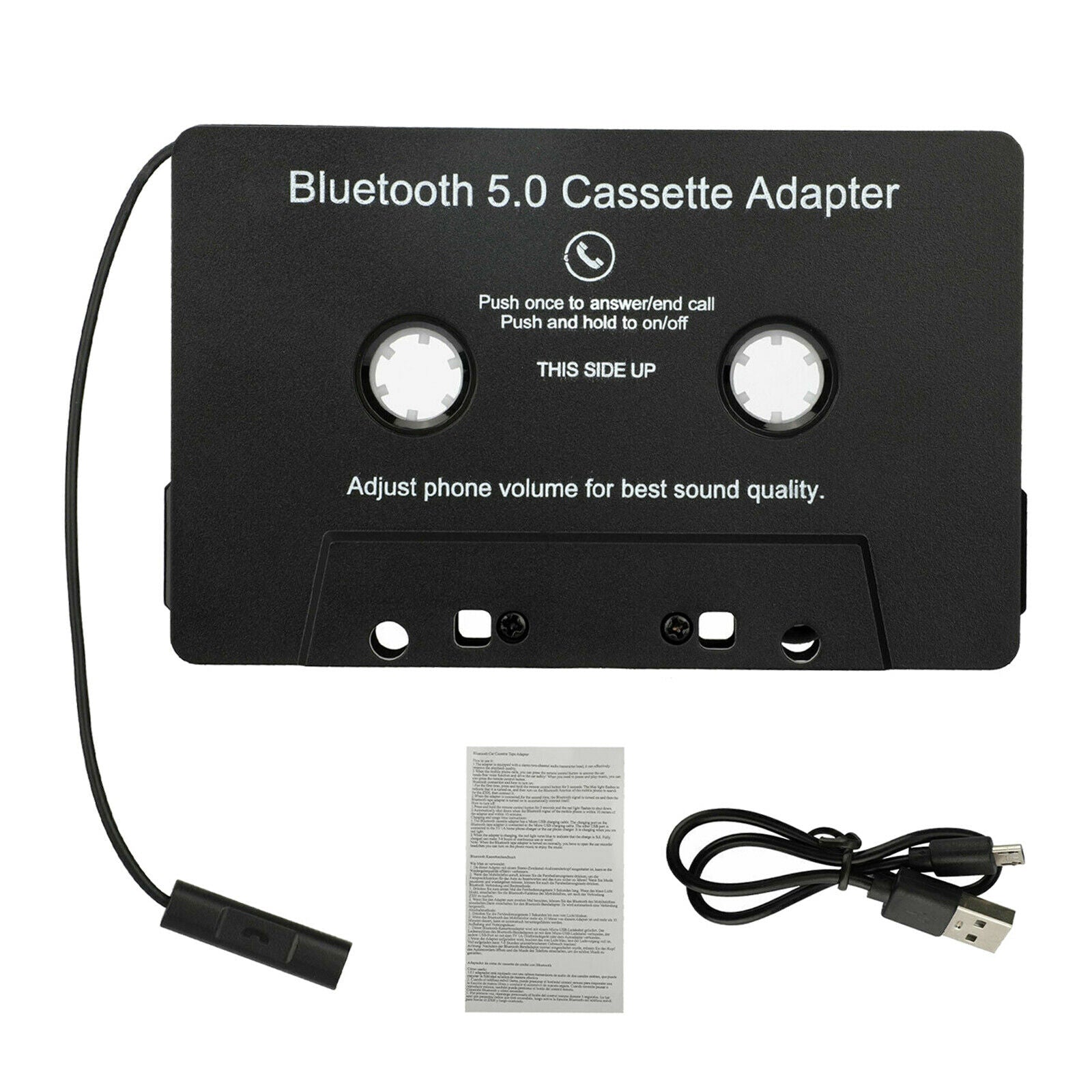Universal Bluetooth Cassette to Aux Adapter for Car, Portable Stereo,
